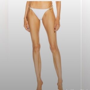 NWT Cult Gaia Claudia white bikini bottom with gold rings Large